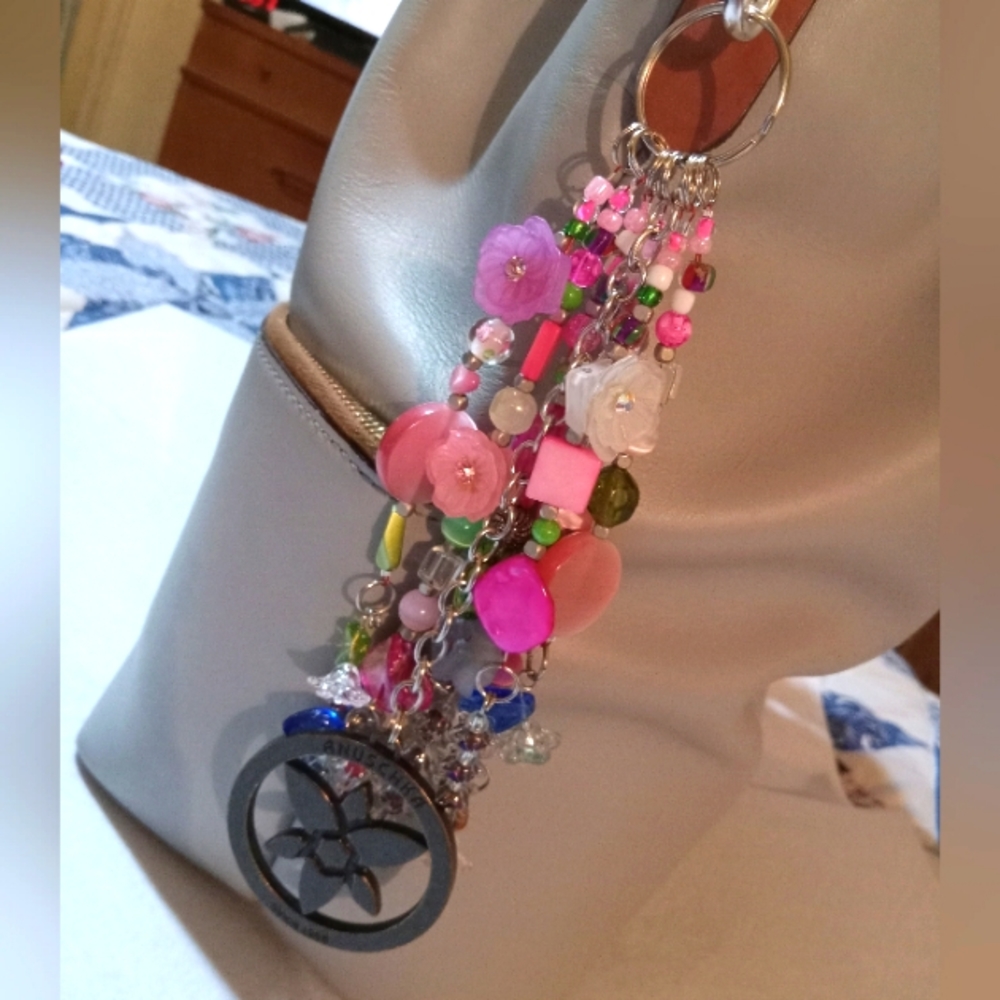 Hand crafted Anuschka hangtag purse charm